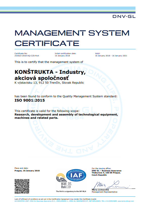 Management systems | KONŠTRUKTA-Indrustry